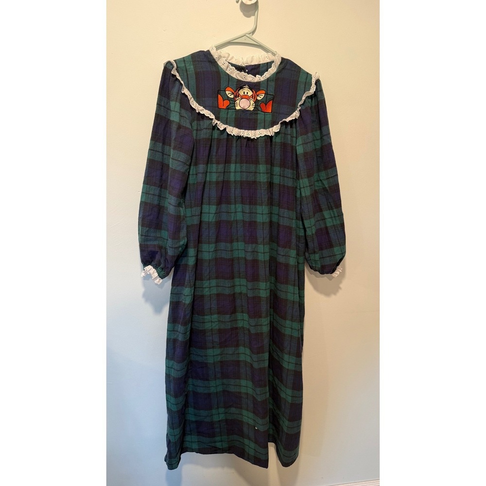 Vintage Lanz of Salzburg Disney Tigger Blackwatch Flannel Nightgown L XL